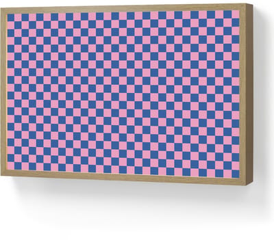 Nachtlampje 60x40 cm - Kinder lamp - Dambord - Blauw - Patroon - Roze - Tafellamp kinderkamer draadloos - Slaapkamer lampje - Bedlamp kinderen - Kinderlampje - Wandlamp babykamer - Nachtlampjes