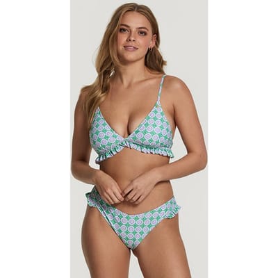 Shiwi Ladies Romy Ruffle Bikini Set Porto Tile Fresh Green Size: 34 | Bikinis Outlet | Dames | Groen