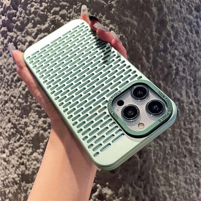 Luxe Holle Warmteafvoergaten Hoes Voor iPhone 15 Plus 13 12 11 14 Pro Max Ultradun Ademend Schokbestendig Matte Harde Cover For iPhone 15 Pro