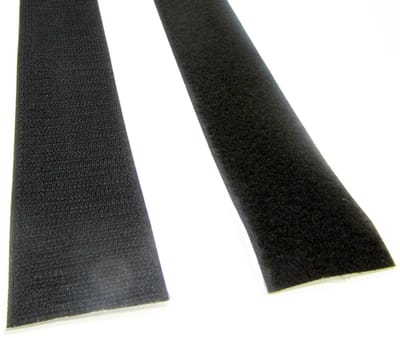 Klittenband - back to back - zwart - 20 mm - 1 meter