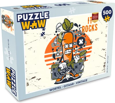 Puzzel Wortel - Gitaar - Vintage - Legpuzzel - Puzzel 500 stukjes