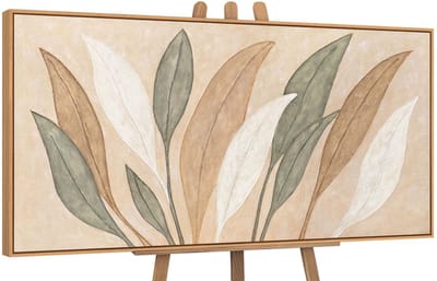 Canvas schilderij handgeschilderd dance of leaves abstract – YS-Art Gallery – Luxe wanddecoratie voor woonkamer – Modern schilderij voor slaapkamer en hal