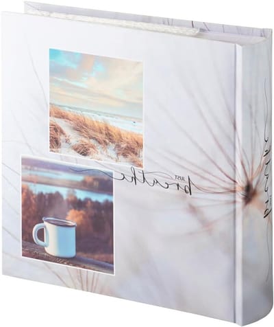 Hama Relax photo album with memo (memory album, holiday, birthday, 22 x 22.5 cm, 100 pages with pockets for 200 photos 10 x 15 cm, memo zone and SD card compartment) multicolour/Breathe