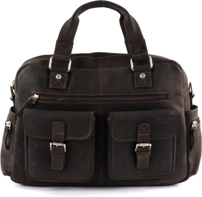 GreenLand Nature Leren Afzonderlijke gevallen Schoudertas Westcoast Business Bag Brown Bruine