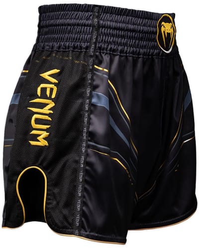 Venum Streamline Muay Thai Shorts – Premium Kickboks Shorts - Zwart/Goud - XS