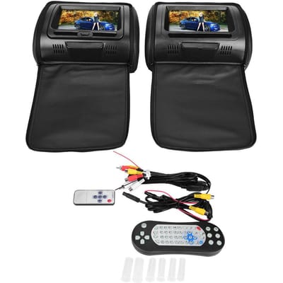 Écran numérique de voiture 7 pouces Moniteur lecteur vidéo DVD pour appui-tête avec housse à fermeture éclair black