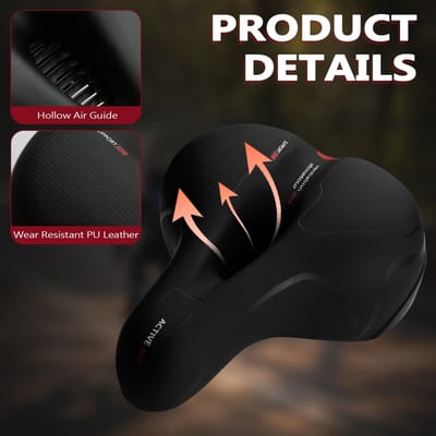 Dailygoods- Fietszadel Waterdicht - Gelfietszadel - Schokabsorberend - Antislip - Ergonomisch Ontwerp - Zacht en Comfortabel - Fietsstoel