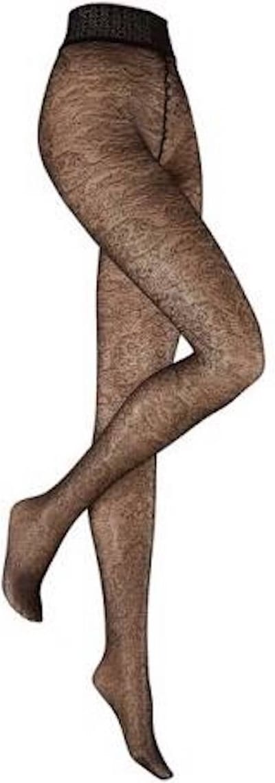 Kunert zwarte 30 den panty met bloemmotief maat 42/44