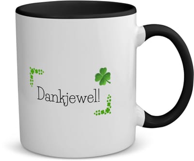 Akyol - collega cadeau - koffiemok - theemok - zwart - Collega - collega met opdruk - collega kado - collega cadeau - collega afscheid - klavertje vier - verjaardag - liefste collega - leuk kado om te geven - 350 ML inhoud