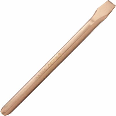 Vonkvrije beitel - Veiligheidsbeitel zeskant - Metaal snijden - Beryllium koper - 22x24x600mm - Goudgeel