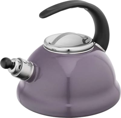 Altom Design Izydor Fluitketel Emaille 2.5 Liter - Ook Geschikt Voor Inductie - Retro Waterketel - Licht Paars