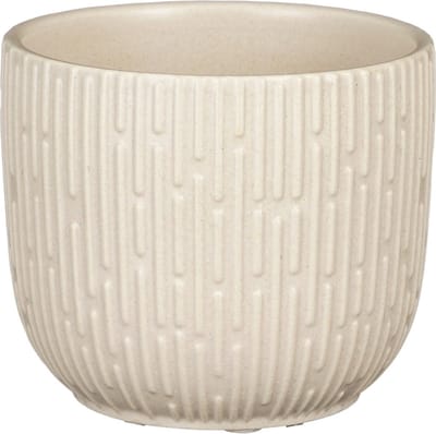 Mica Decorations Plantenpot - keramiek - mat wit - D11xH9 cm - bloempot
