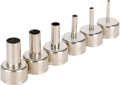 6-delige mondstuk set voor heteluchtpistool - geschikt voor SMD-nabewerking - accessoires voor verschillende soldeer- en reparatievereisten - 3/4/5/8/10/12 mm