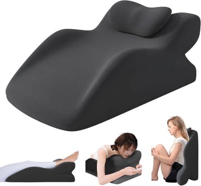 Multifunctioneel Leespil voor Bed en Bank, Ergonomisch Wedge Kussen van Geheugenfoam voor Rug, Nek en Beenondersteuning, Ideaal voor Ontspanning, Lezen en TV Kijken