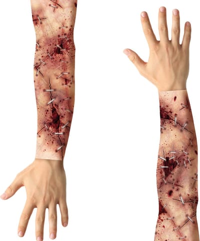 Fiestas Guirca - Sleeve met hechtingen - 1 paar - Halloween - Halloween accessoires - Halloween verkleden