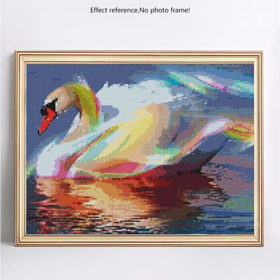 5d diamant schilderij volledige boor ronde dieren diamant borduurwerk verkoop zwaan foto's 20X30 gray
