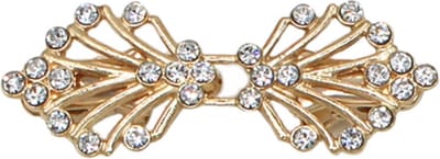 Fako Bijoux® - Vestsluiting Classic - Clip Met Haakje - Vestclip - Vestklem - Springer Strass - Goudkleurig