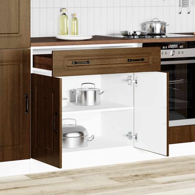 vidaXL - Onderkast - Kalmar - bewerkt - hout - bruin - eikenkleur
