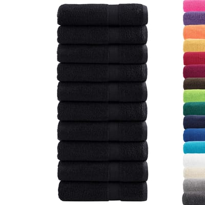 vidaXL - Handdoeken - SOLUND - 10 - st - 600 - g/m² - 50x100 - cm - zwart