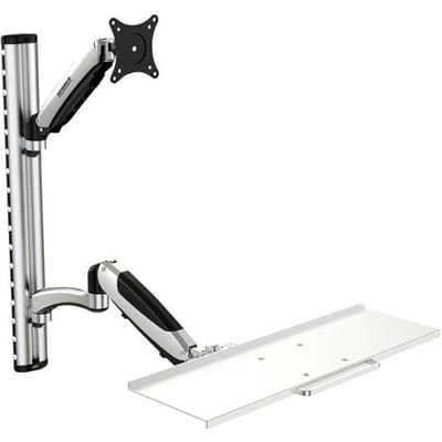 SpeaKa Professional SP-MM-730 Wandbeugel voor monitor Aantal monteerbare displays: 1 Display(s) 43,2 cm (17) - 68,6 cm (27) Zwart/zilver In hoogte