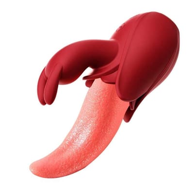 Oneay Konijnvormige vibrator met tongvibratie, 10 vibratiefrequenties, 10 tongvibratiestanden, seksspeeltje voor volwassenen.