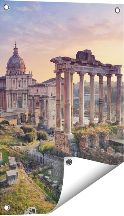 Gards Tuinposter Romeins Architectuur in Rome, Itali� - 40x60 cm - Tuindoek - Tuindecoratie - Wanddecoratie buiten - Tuinschilderij
