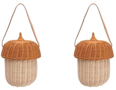 Cosensi - Dailygoody - Eikelmand voor kinderen - Rotan opbergmand - Handgeweven decoratief - Bruin - Fotografie-rekwisieten - Geschikt voor jongens en meisjes