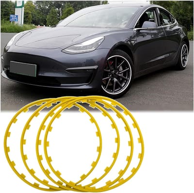 Velgbeschermers - Ring set - Velgen beschermen - Duurzaam nylon - 4 stuks - Geel