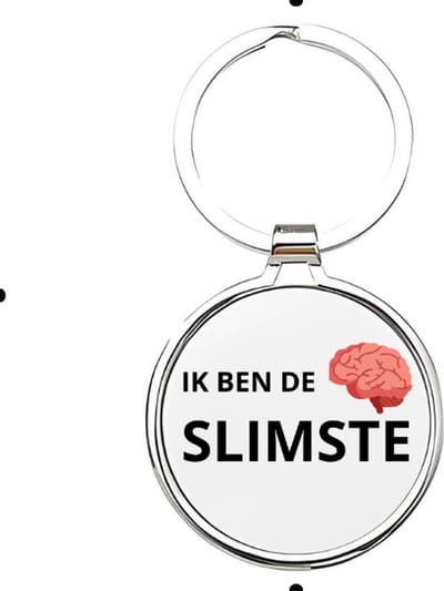 Akyol - ik ben de slimste Sleutelhanger - Hersenen - slimmerikken - slim - smart - slimmerik - hoogbegaafd - school - betweter - slimmer - 4 x 7,5 CM