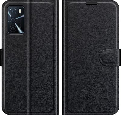 Coverup Hoesje - Geschikt voor OPPO A16 / A54s Hoesje - Coverup Book Case - Zwart
