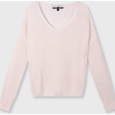 10DAYS Deep Neck Knit Sweater Marshmallow Size: XS | Sweaters Outlet | Dames | Wit