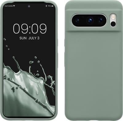 kwmobile telefoonhoesje geschikt voor Google Pixel 8 Pro - Hoesje met siliconen coating - Smartphone case in Regenwashed groen
