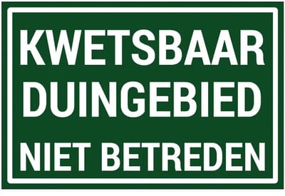 Kwetsbaar duingebied niet betreden bord | gecoat dibond materiaal | 18 x 12 cm