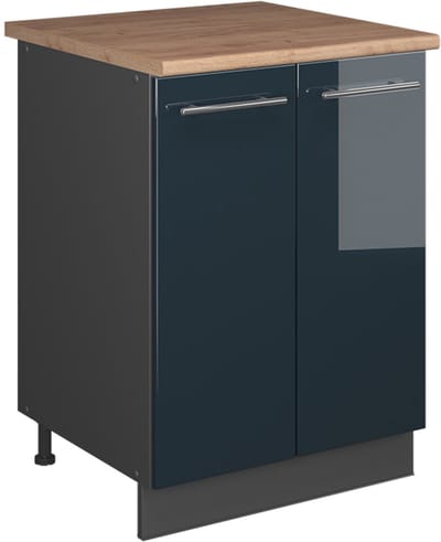 Vicco Wastafelkast Fame-Line, Donkerblauw hoogglans/Antraciet, 60 cm