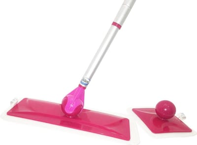 Aqua Laser Vloermop | Microvezelmop set met gratis 6 microfiber doeken en gratis raamwisser | Clickball – Dweil - vloerreiniger - dweilset – vloerwisser – dweilsysteem compleet – voordeelset – voor tegel en houten vloeren met draaibare schanier