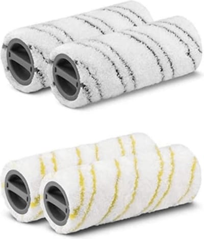 Set 4x Rollen geschikt voor Karcher FC3 FC5 2.055-007.0 Stofzuiger Nat En Droog Roller Borstel