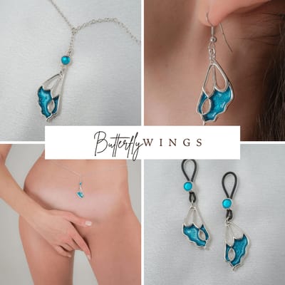 Sylvie Monthulé - Set 2 Schmetterlingsflügel | Silber Größe XS