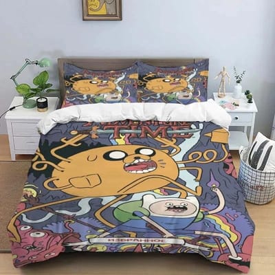 Premium Cartoon Adventure Time Finn En Jake Dekbedovertrek Dekbed Bed Enkel Twin Vol Queen Maat 3D Jeugd Meisjes Jongens Cadeau 135X200cm-2pcs