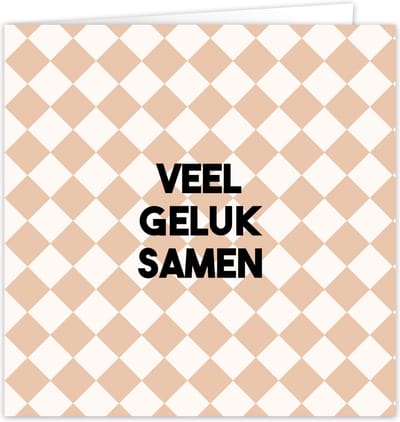 Wenskaart Veel geluk samen inclusief envelop - samenwonen - geregistreerd partnerschap - trouwen - getrouwd - kaart - geluk wensen - baby erbij - adopteren