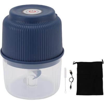 Elektrische Knoflookhakker 260ml 2 Bladen Draagbare Groentehakker Knoflookmolen Kleine Keukenmachine L(for 6.5-9kg) blauw