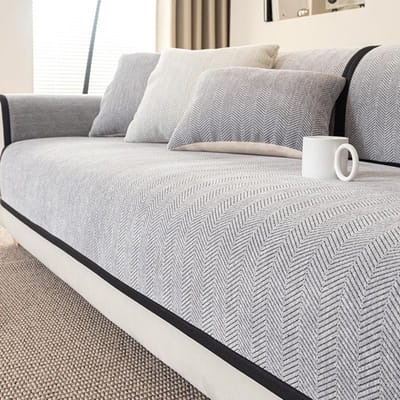 Visgraatpatroon Bankovertrek Chenille Bankkussen Effen Kleur Woonkamer Bankkussen Antislip Thuis Bankkussen Armleuninghoezen 70x70cm 1pcs