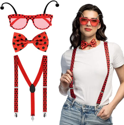 Boland - Set Lieveheersbeestje Rood - Volwassenen - Unisex - Lieveheersbeestje - Dieren - Carnaval - Themafeest