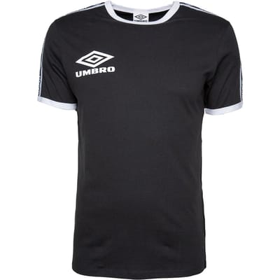 Umbro Korte Mouw Crew Neck Zwart Heren Ringer T-shirt 65801U FL3