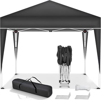 VELTRR® Paviljoen - Easy up Partytent Opvouwbaar - Overkapping - 3x3m - Antraciet