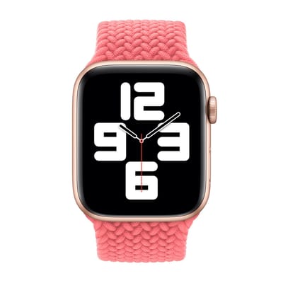 Apple Gevlochten solobandje voor de Apple Watch | 44/45/46/49 mm - Maat 9 - Pink Punch