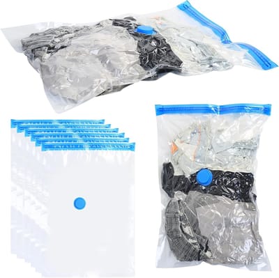 Famanu – Vacuümzakken voor kleding - 60 x 40 cm - kleine compressiezakken - herbruikbaar en duurzaam - geschikt voor reizen en textielopslag - beschermt kleding tegen stof - vocht en geuren