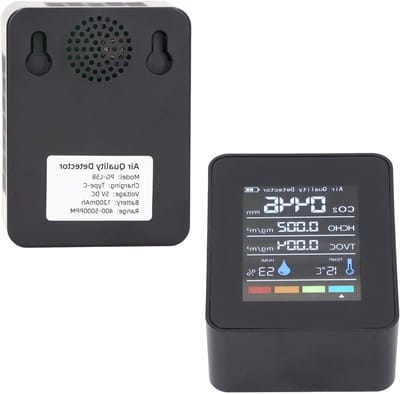 Luchtkwaliteitsmonitor - CO2-detector binnen - Binnenklimaat meten - Infraroodsensor technologie - Real-time meting - Wit