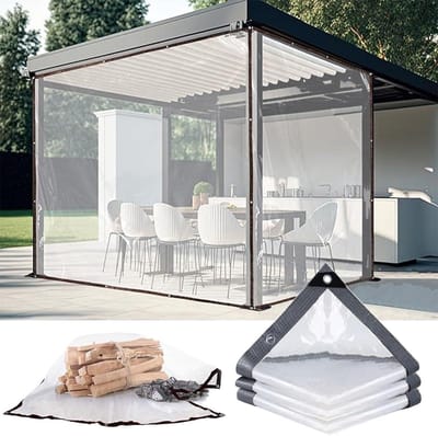 Transparant Zeil - Waterdicht Doek - Bescherming Tuin - Versterkte Ringen - 2.5x3.5m - Doorzichtig