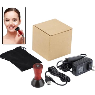 Elektrische verwarming Bian Stone Gua Sha Massager Warme kompressen Lichaamsfysiotherapie Tool Rug Gezicht Massage Warme Moxibustion Guasha Tool CN beige