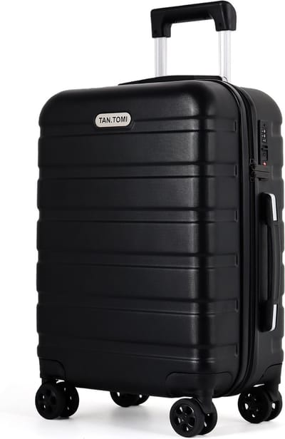 TAN.TOMI Handbagage Koffer - 41L Reiskoffer met 4 wielen - Handbagage Ruimbagage - Cijferslot - Reiskoffer - Trolley Koffer met Wielen - Zwart